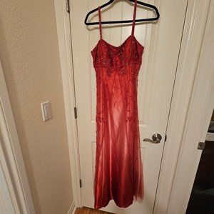 Cache Red Ombre beaded gown